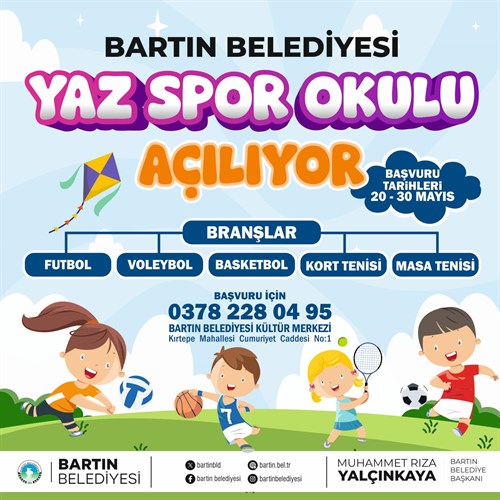 BARTIN BELEDİYESİ YAZ SPOR OKULU AÇILIYOR